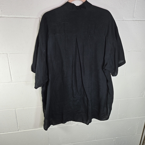 Anne Pinkerton black lagenlook oversized button up shirt japan - Picture 6 of 9